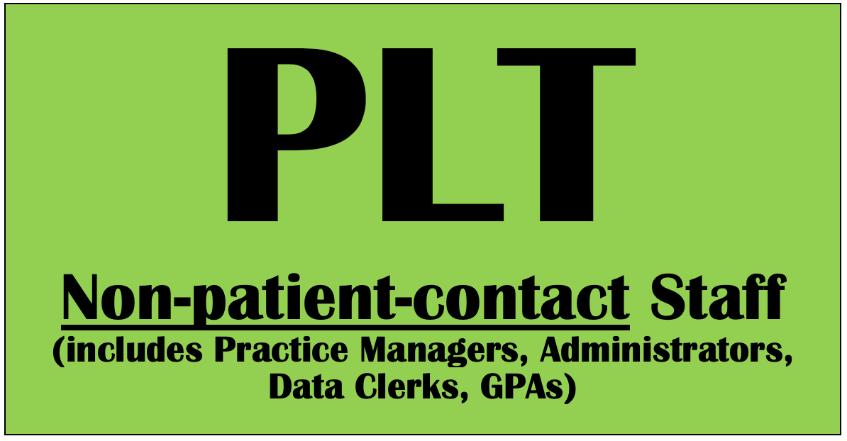 PLT icon Managerial and non-patient-contact staff